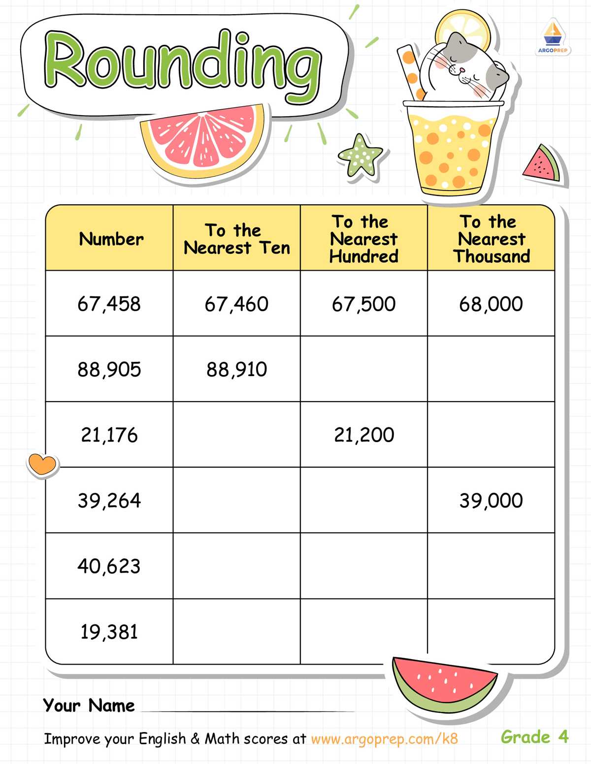 fun rounding worksheet