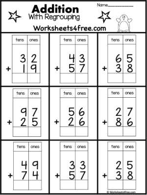 double digit addition no regrouping worksheets free