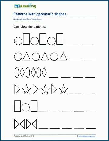 follow the pattern worksheet for kindergarten