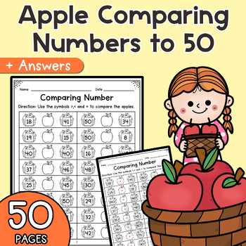 comparing numbers to 50 worksheet