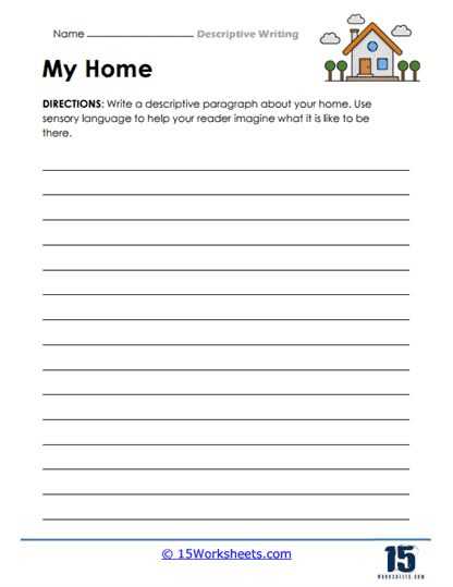 descriptive writing printable worksheets