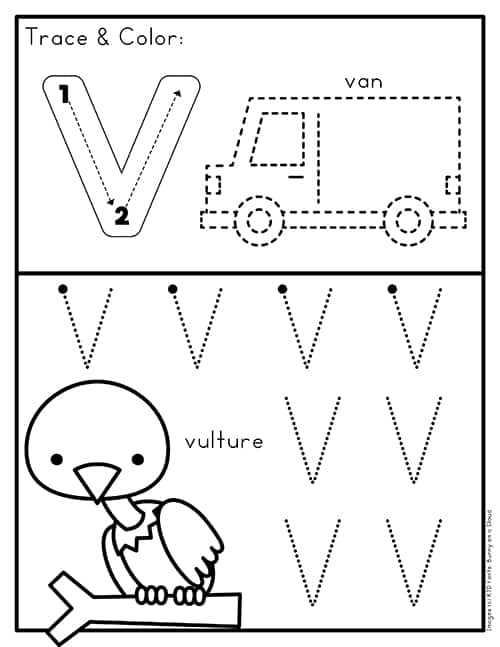 v preschool worksheets