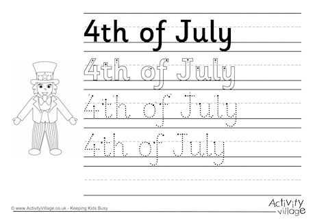 4th of july worksheets for preschool