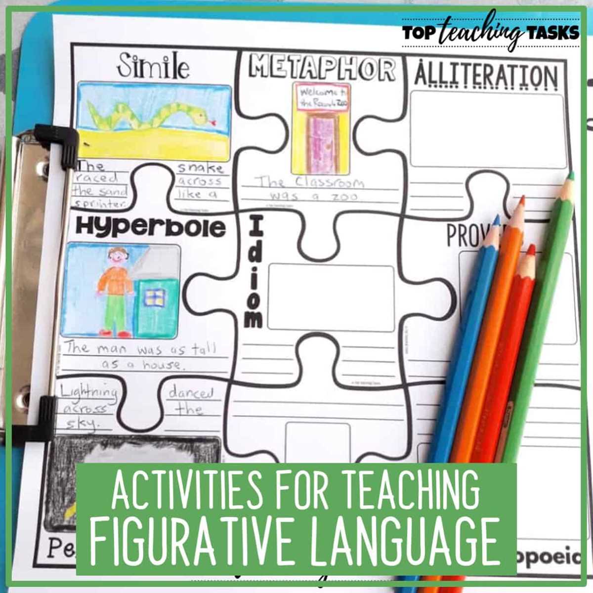 figurative language worksheets middle school