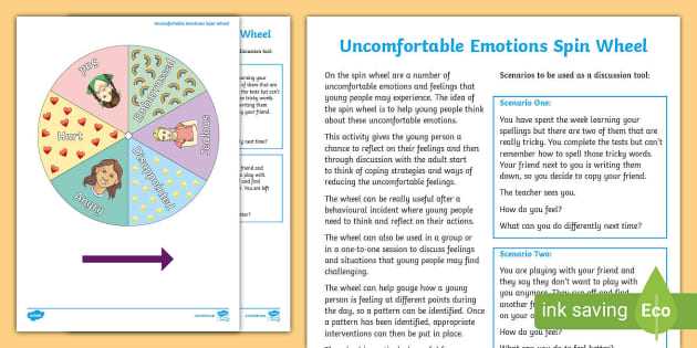 emotional wheel worksheet