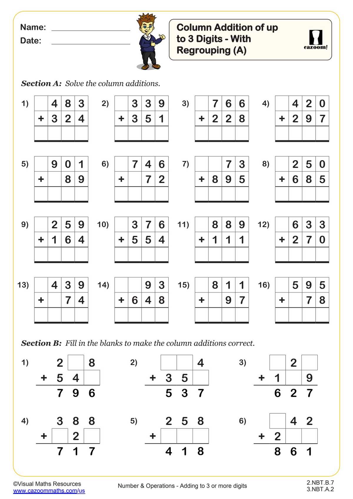 adding and subtracting with regrouping worksheets