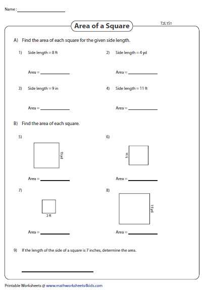 area of squares worksheet area of squares worksheet