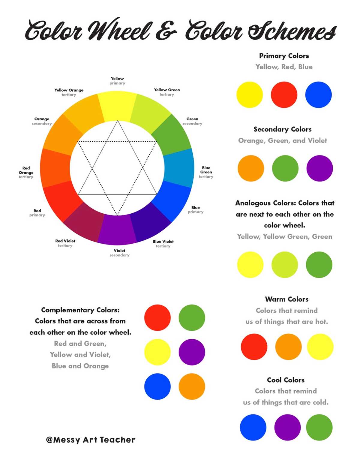 color wheel worksheet elementary