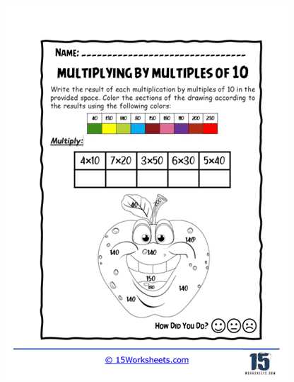 multiply by 10 worksheet