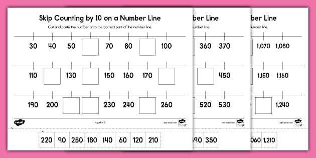 skip counting by 10s worksheets