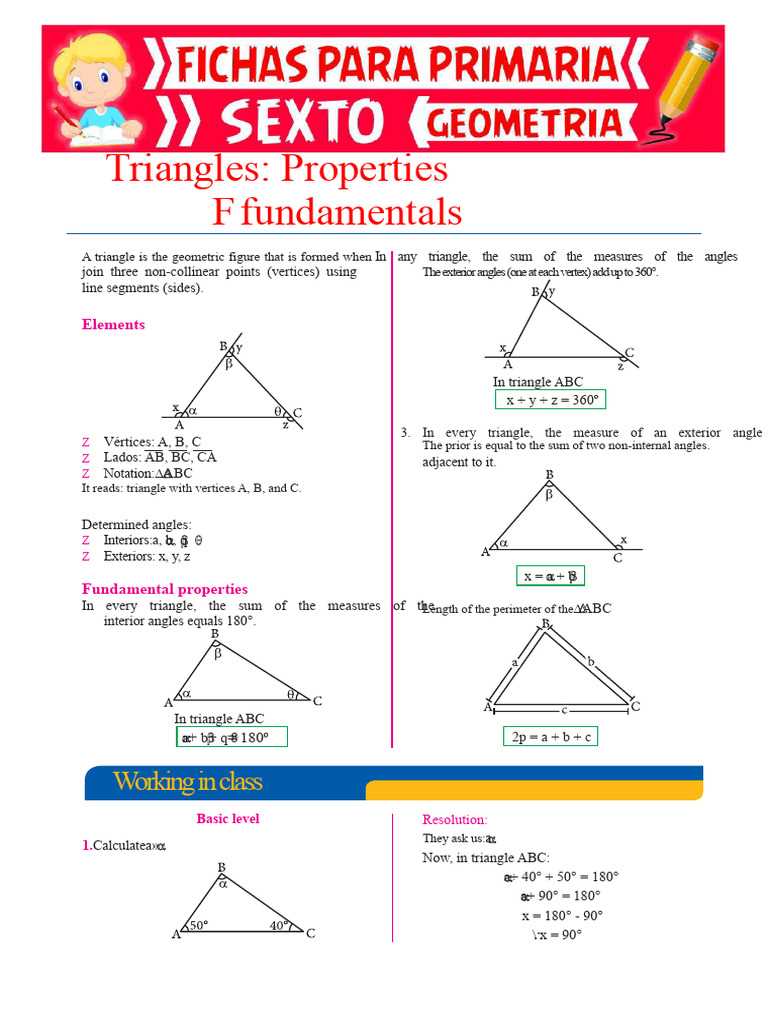 exterior angles worksheet triangles 3
