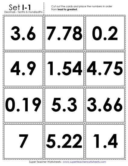 decimal tenths and hundredths worksheet