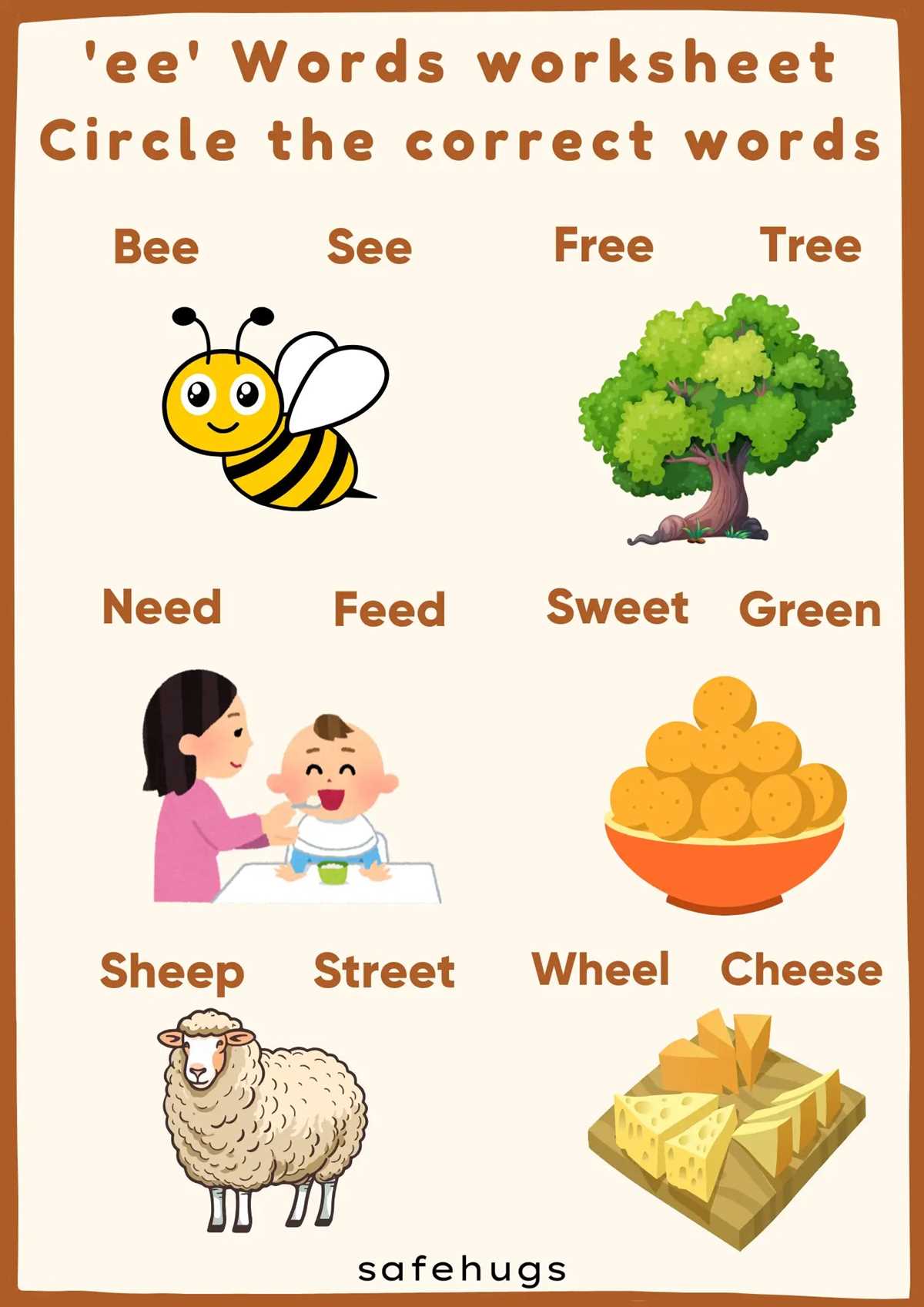 double ee words worksheets