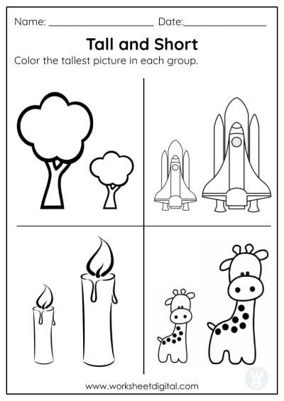 comparison worksheet kindergarten