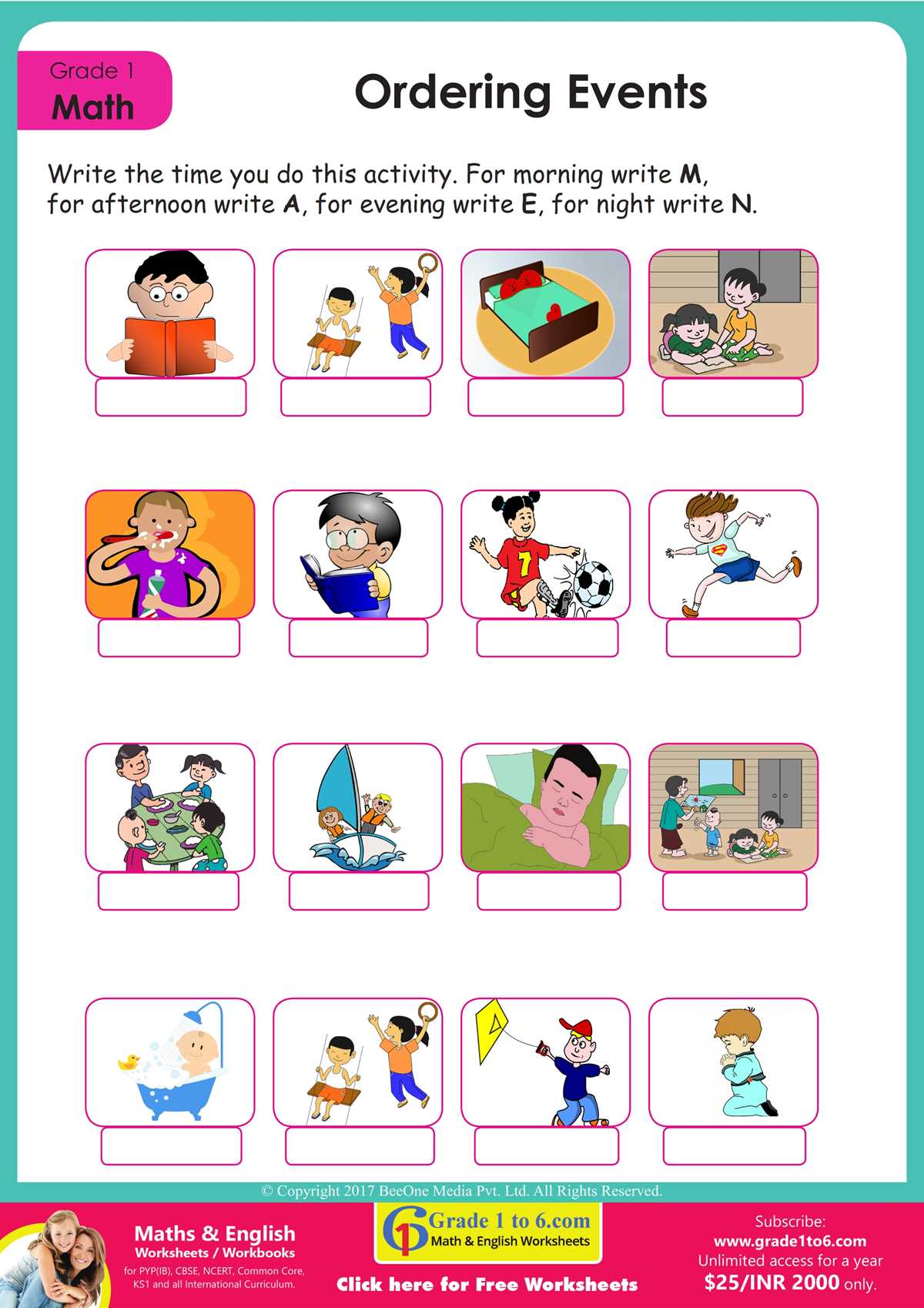 worksheets sequence of events