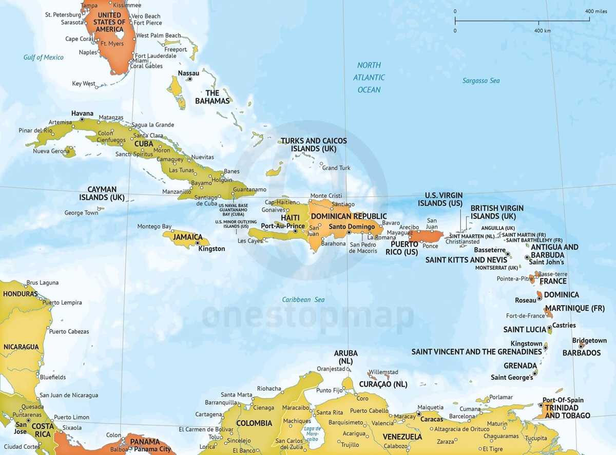 caribbean islands map worksheet