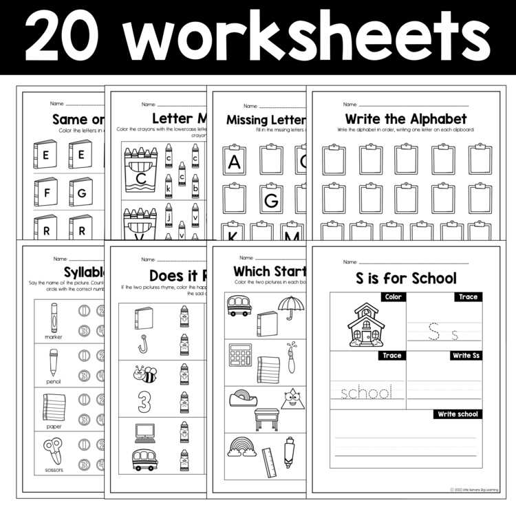 pre k worksheets printables