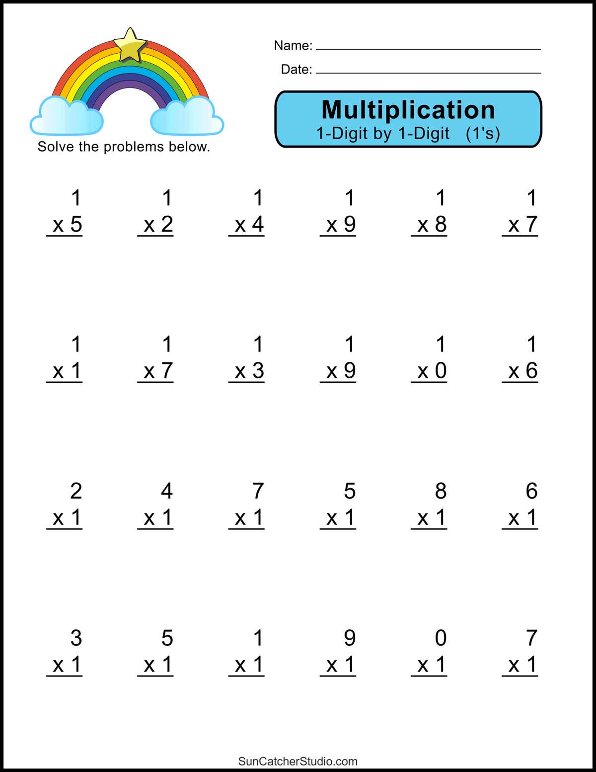 fun multiplication worksheets