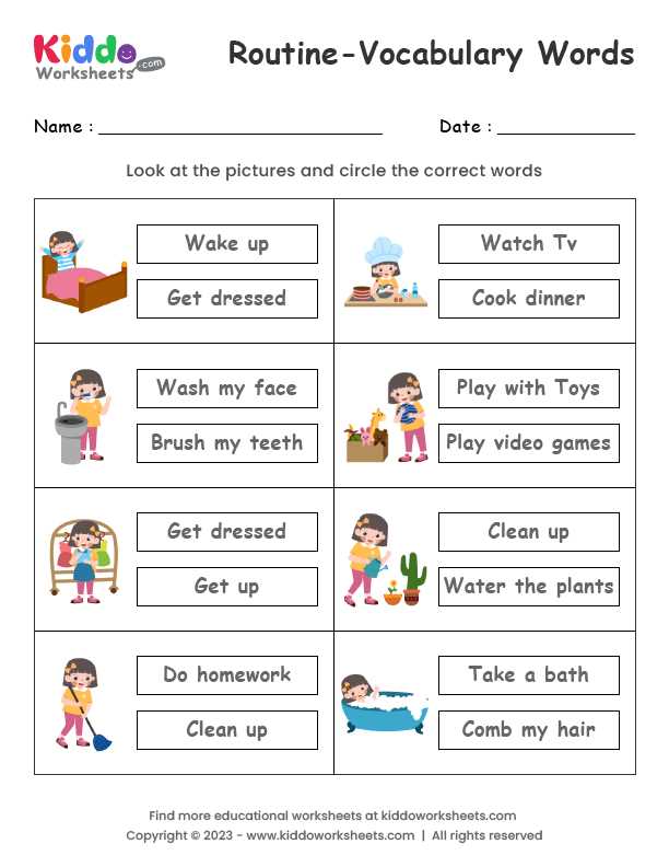 vocabulary worksheets
