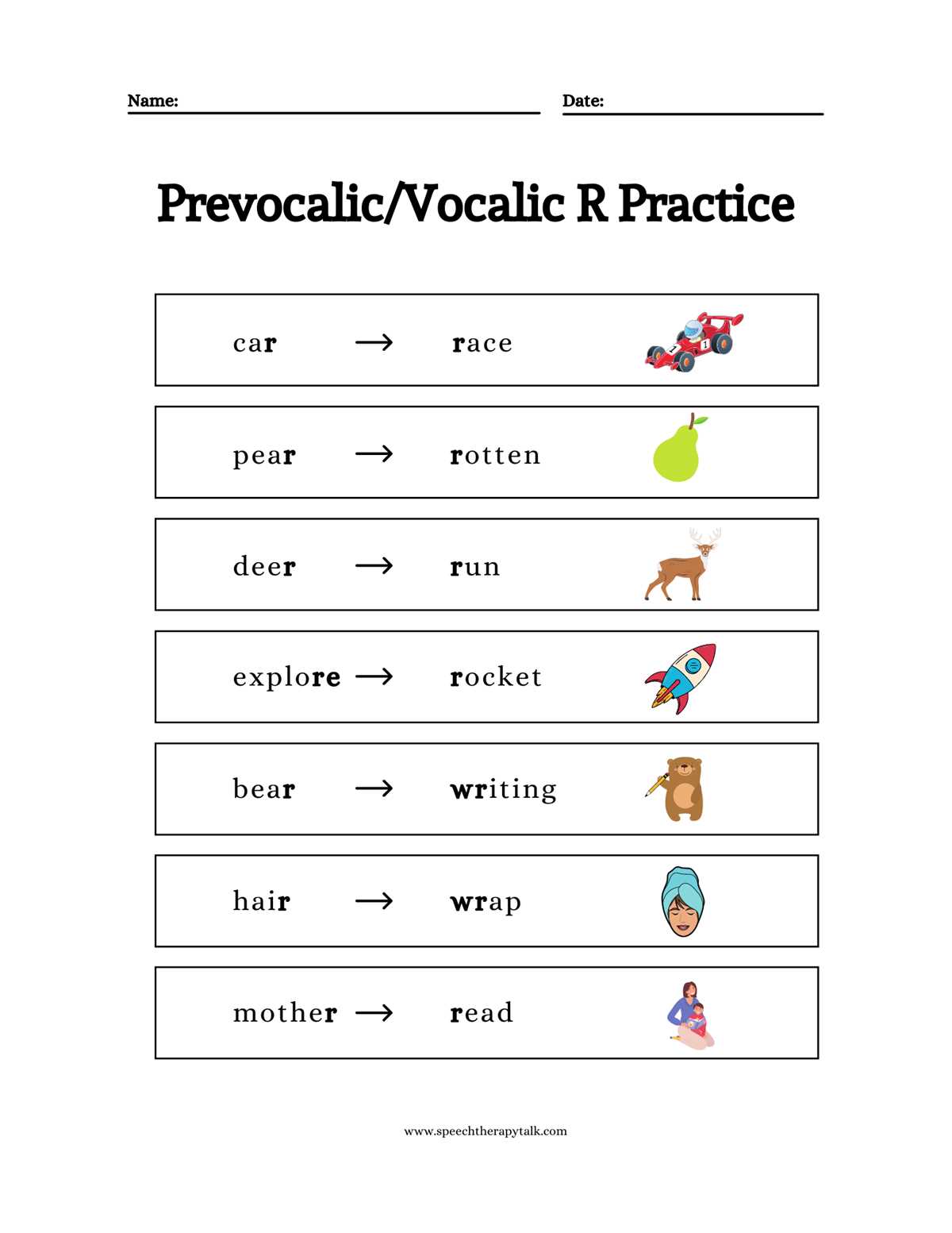 vocalic r worksheets