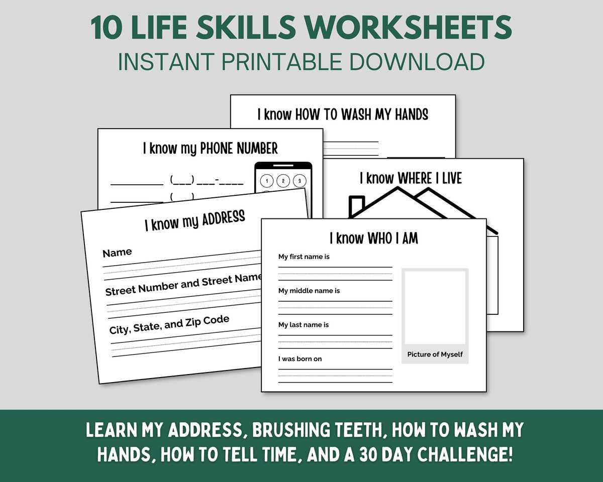 living skills worksheets