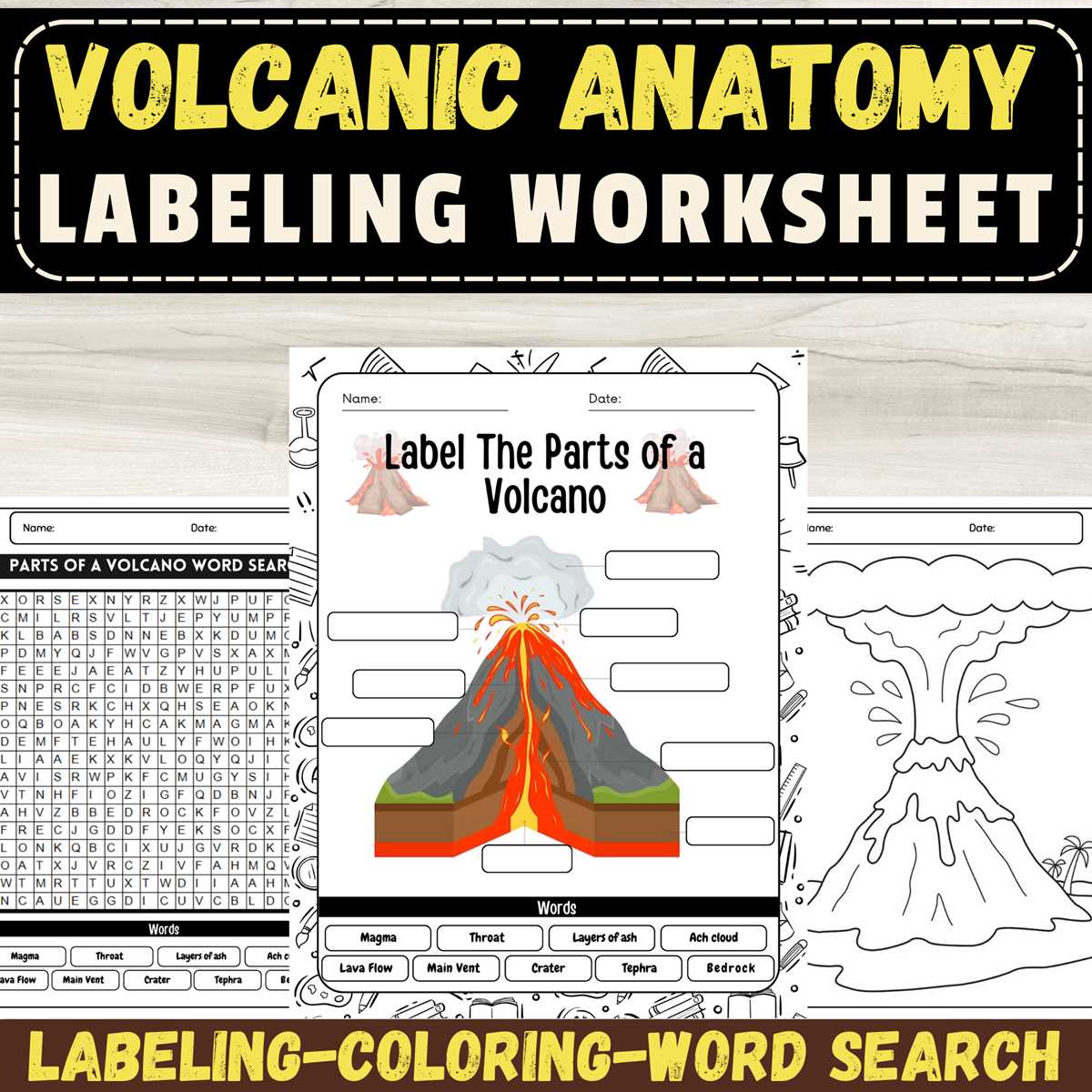 volcano labeling worksheet