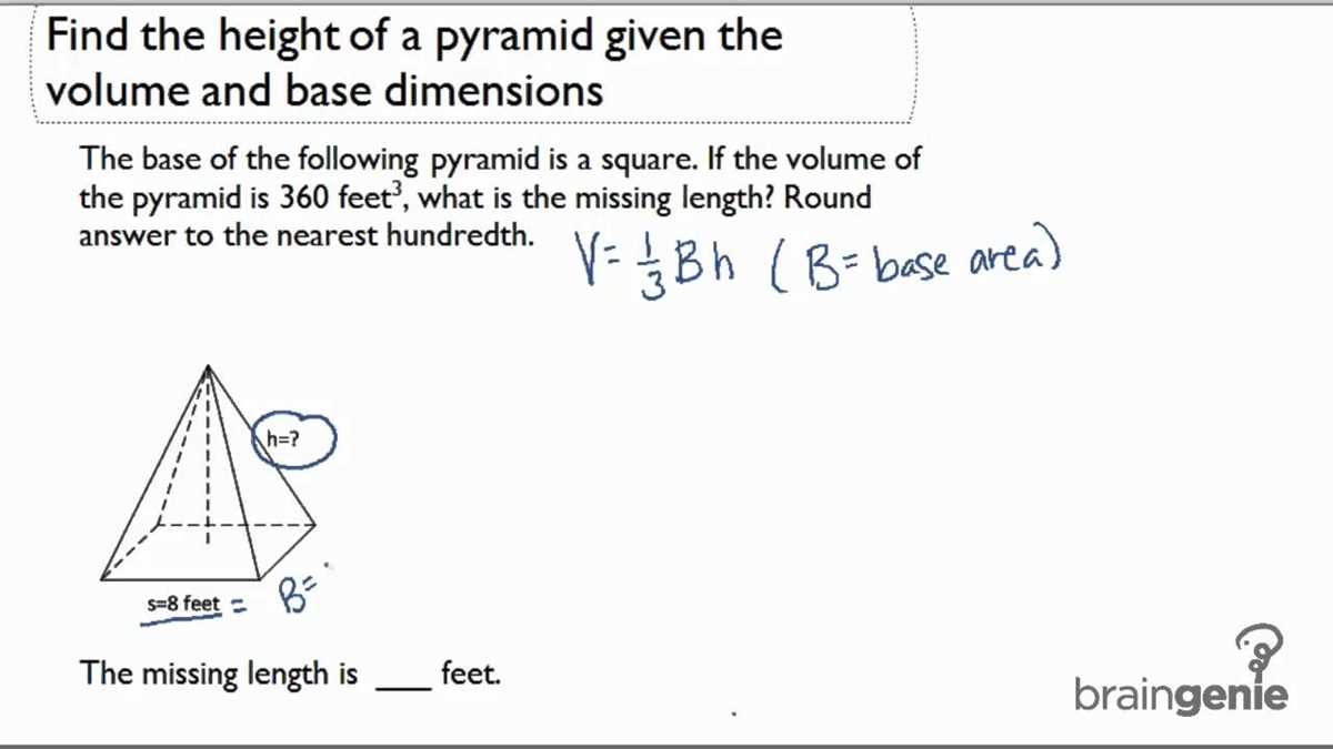 volume of pyramid word problems worksheet