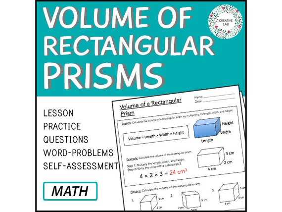volume of rectangular prisms worksheets