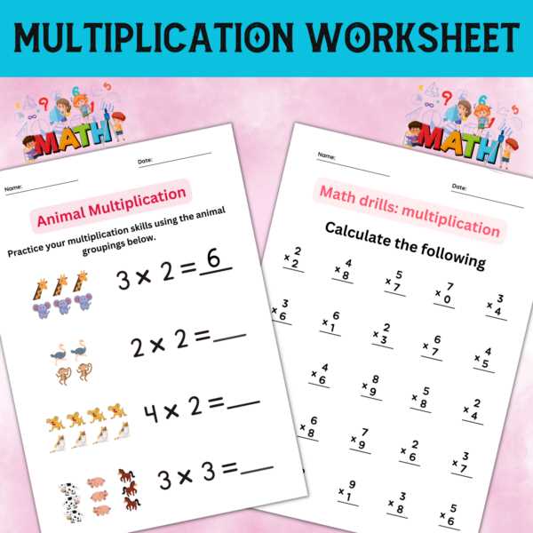 multiplication review worksheets