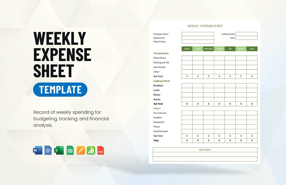 expense worksheet template