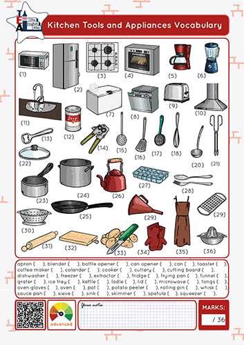 utensils worksheet