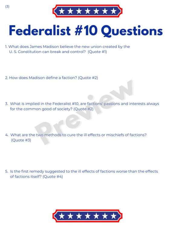 ap government federalist 10 worksheet