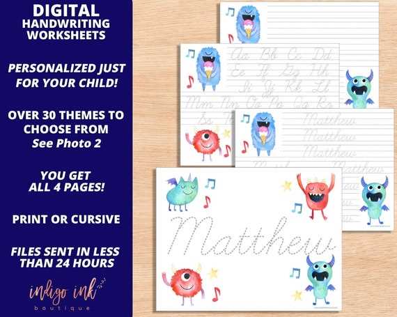 personalized handwriting worksheets