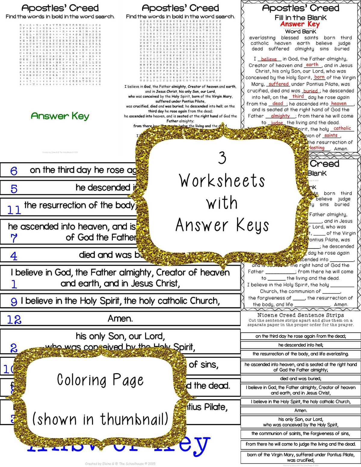 apostles creed scripture search worksheet