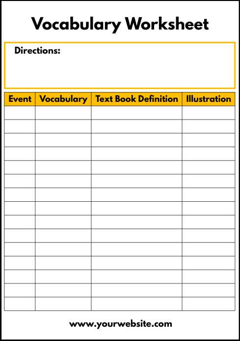 editable vocabulary worksheets