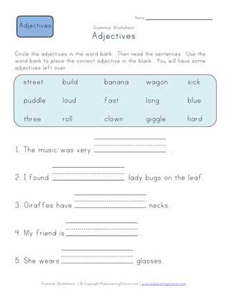 1st grade sentence worksheets