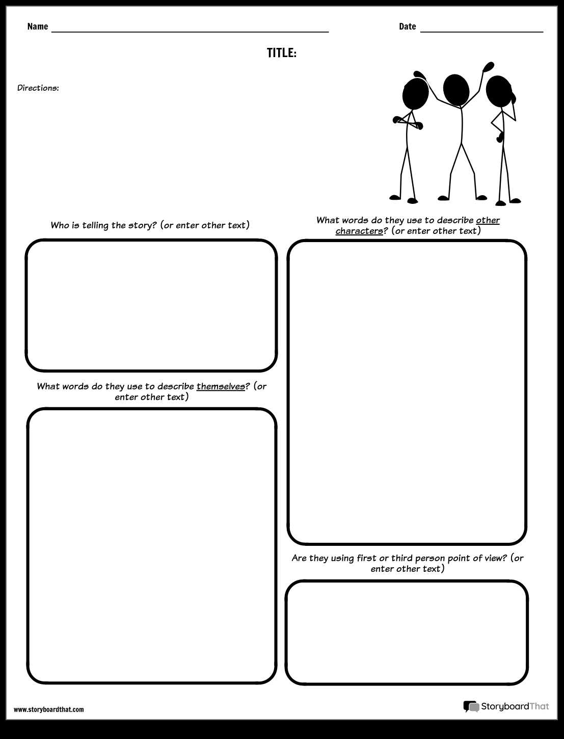 first person and third person point of view worksheets