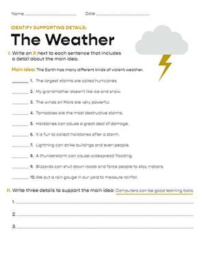 finding details in a story worksheet