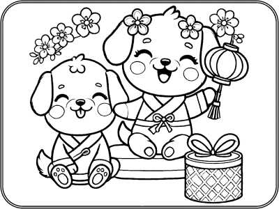 chinese new year coloring worksheets