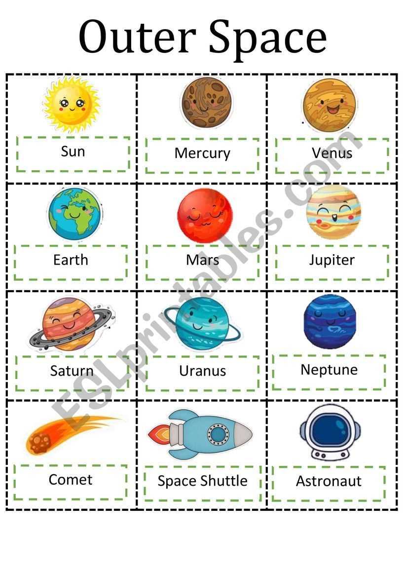 esl space worksheets