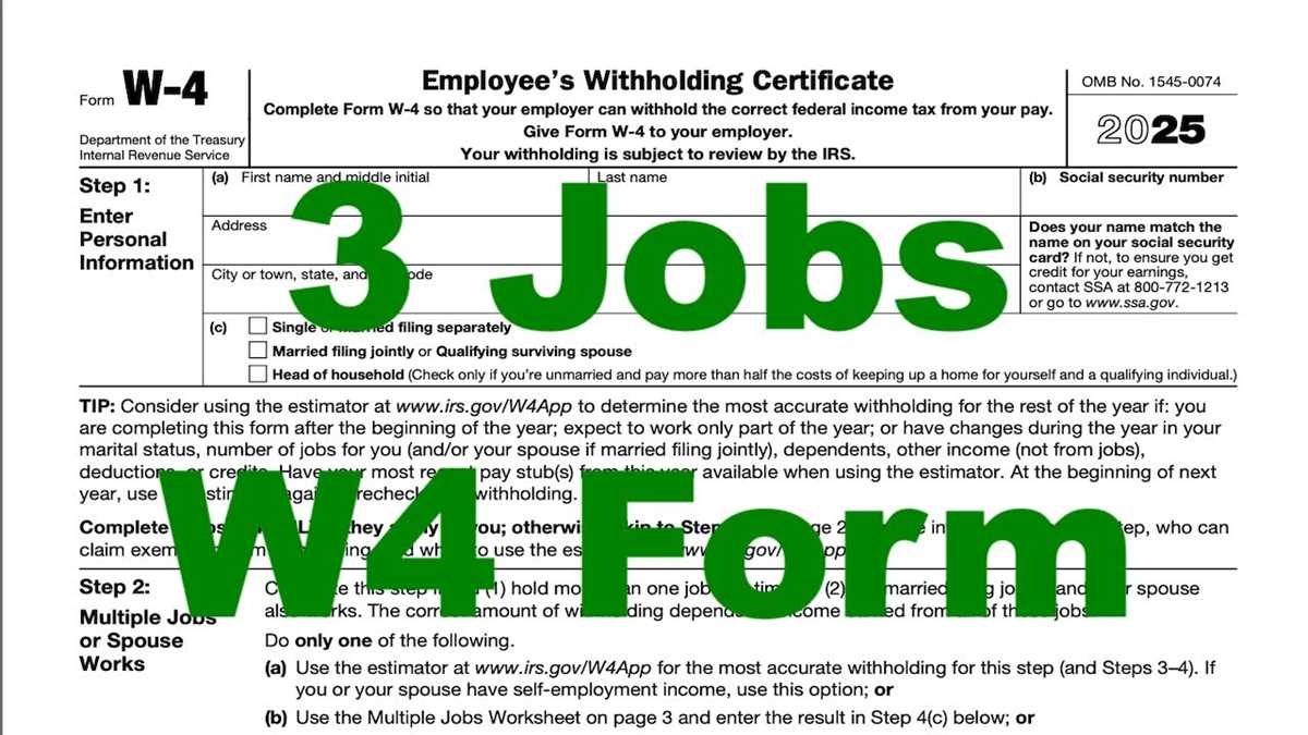 w 4 multiple jobs worksheet