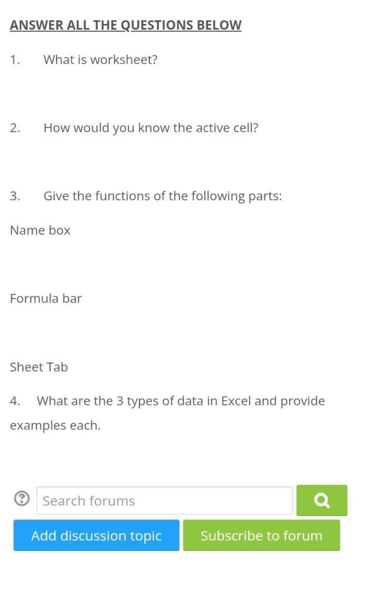 active worksheet excel definition