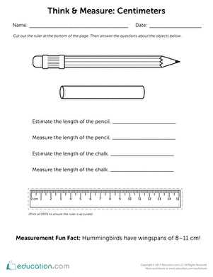 measuring centimeters and inches worksheet