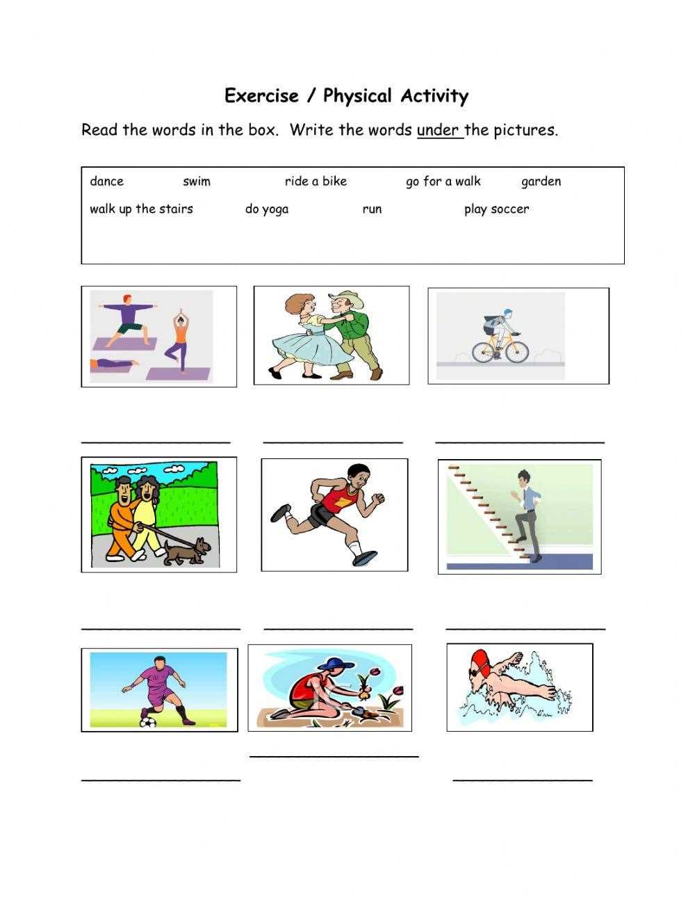 gym worksheets