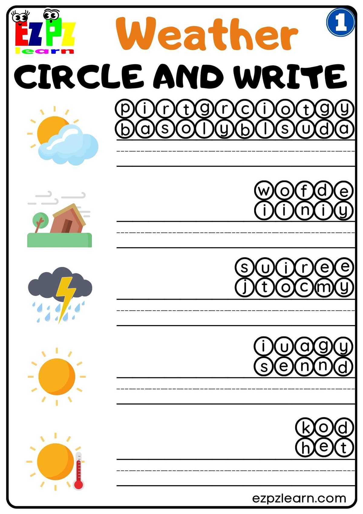 weather preschool worksheets