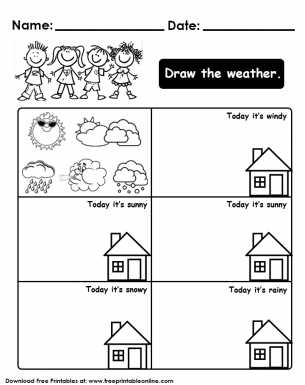 weather worksheets preschool