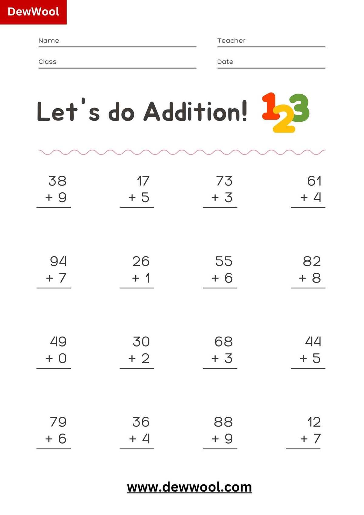 free two digit addition with regrouping worksheets