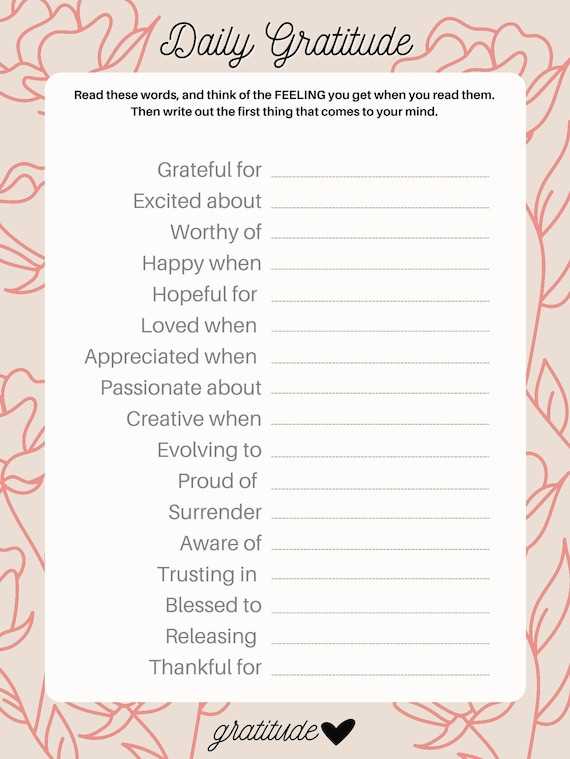thankfulness worksheets
