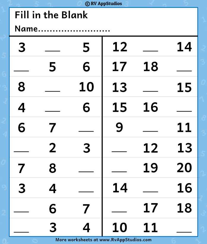 what is the missing number worksheet