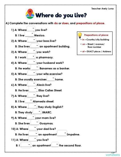 where do i live worksheet
